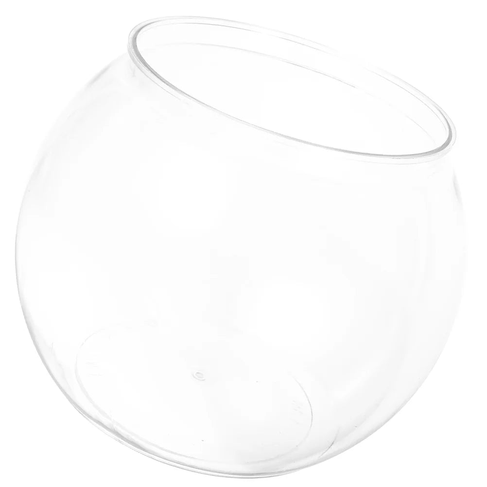 Decorative Round Plastic Fish Bowl: Goldfish Vase & Office Aquarium