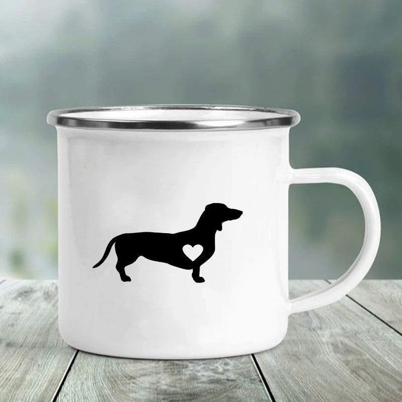 Dachshund Printed Enamel Mug