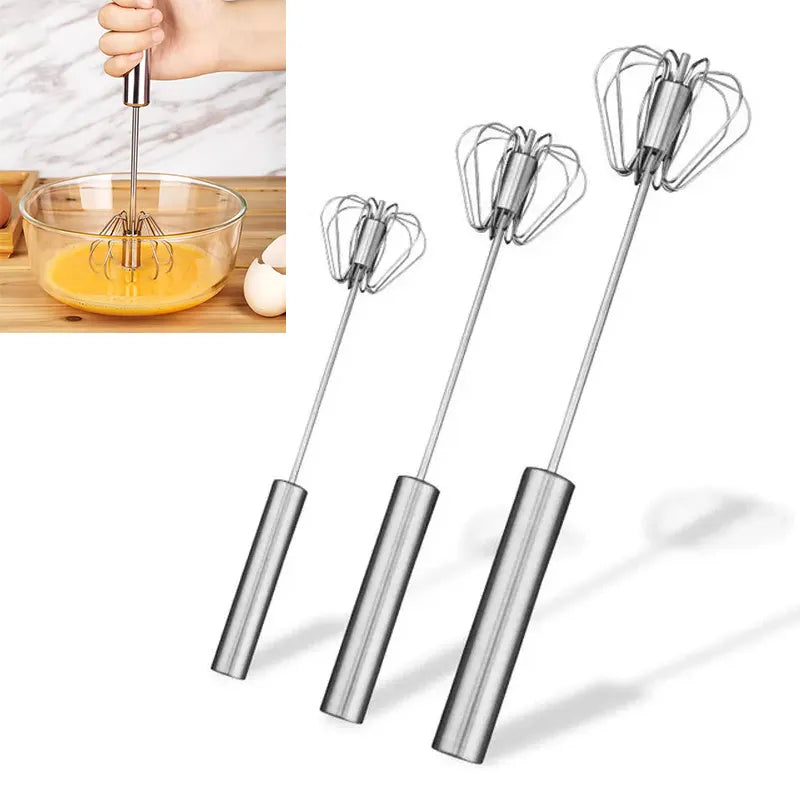 Self-turning egg Beater Manual Hand Mixer for Creams and Eggs Essential Kitchen Tool