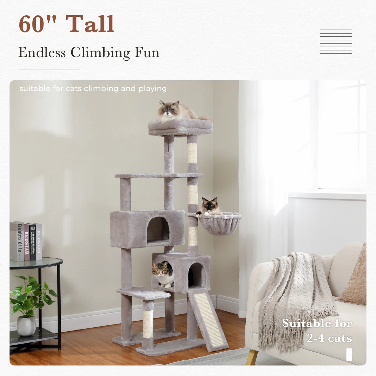 Luxury Cat Tree with Hammock & Scratcher