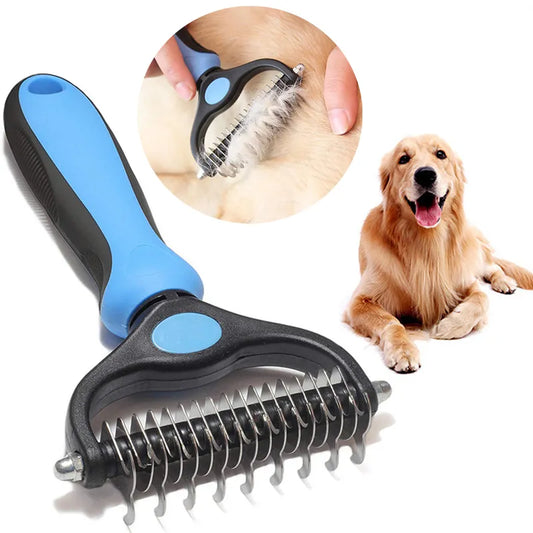 Pet Deshedding Brush With Knot Cutter