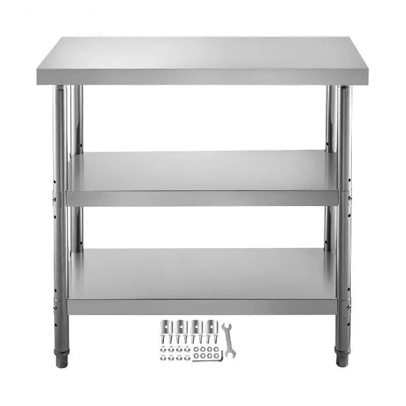 Stainless Steel Work Table with Storage: Commercial Grade