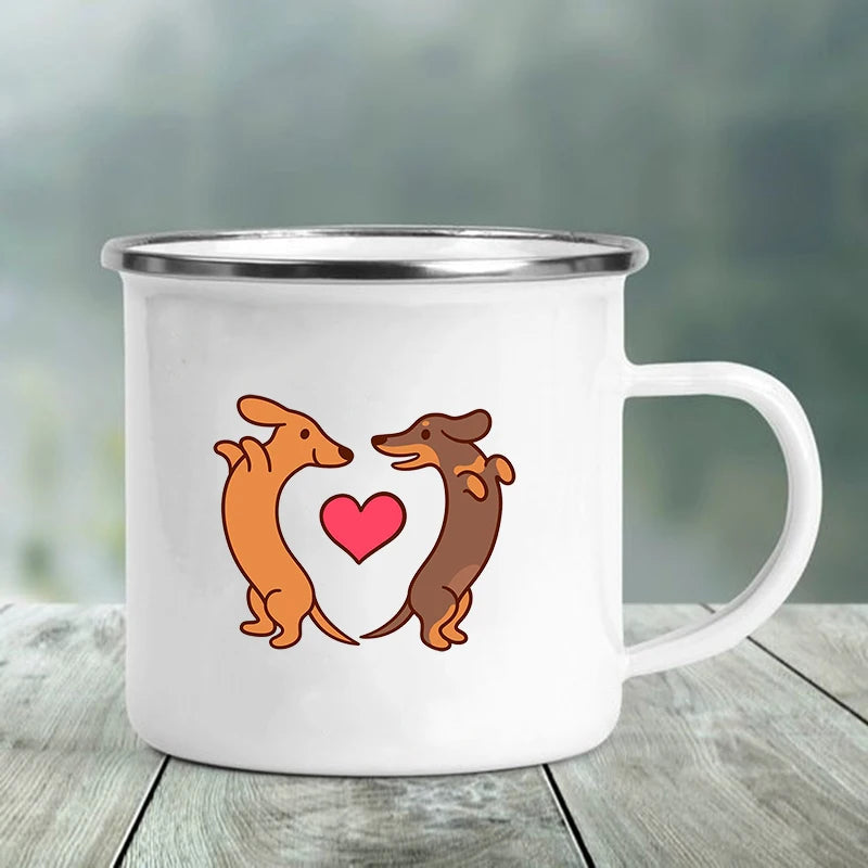 Dachshund Printed Enamel Mug