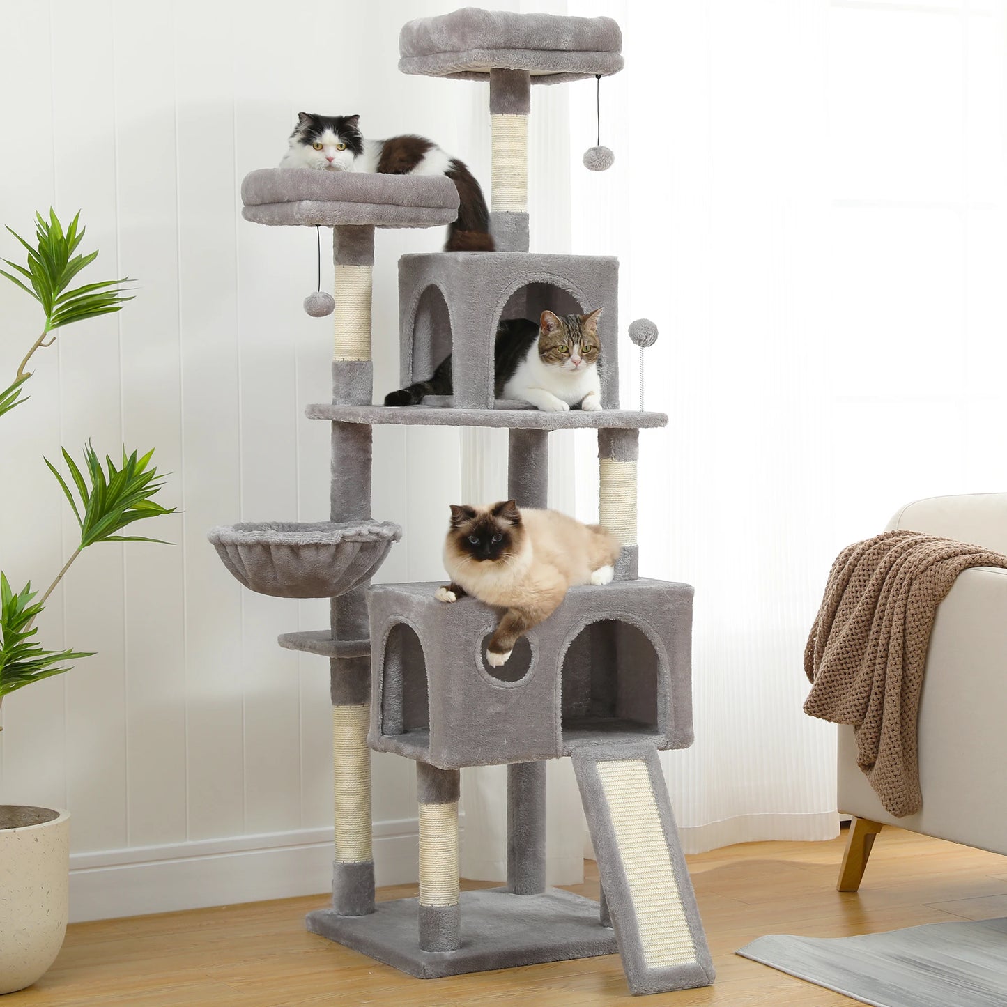 Luxury Cat Tree with Hammock & Scratcher