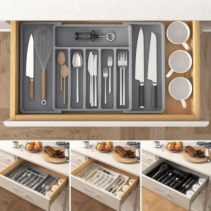 Expandable Cutlery Tray: Fork, Knife & Spoon Organizer Drawer